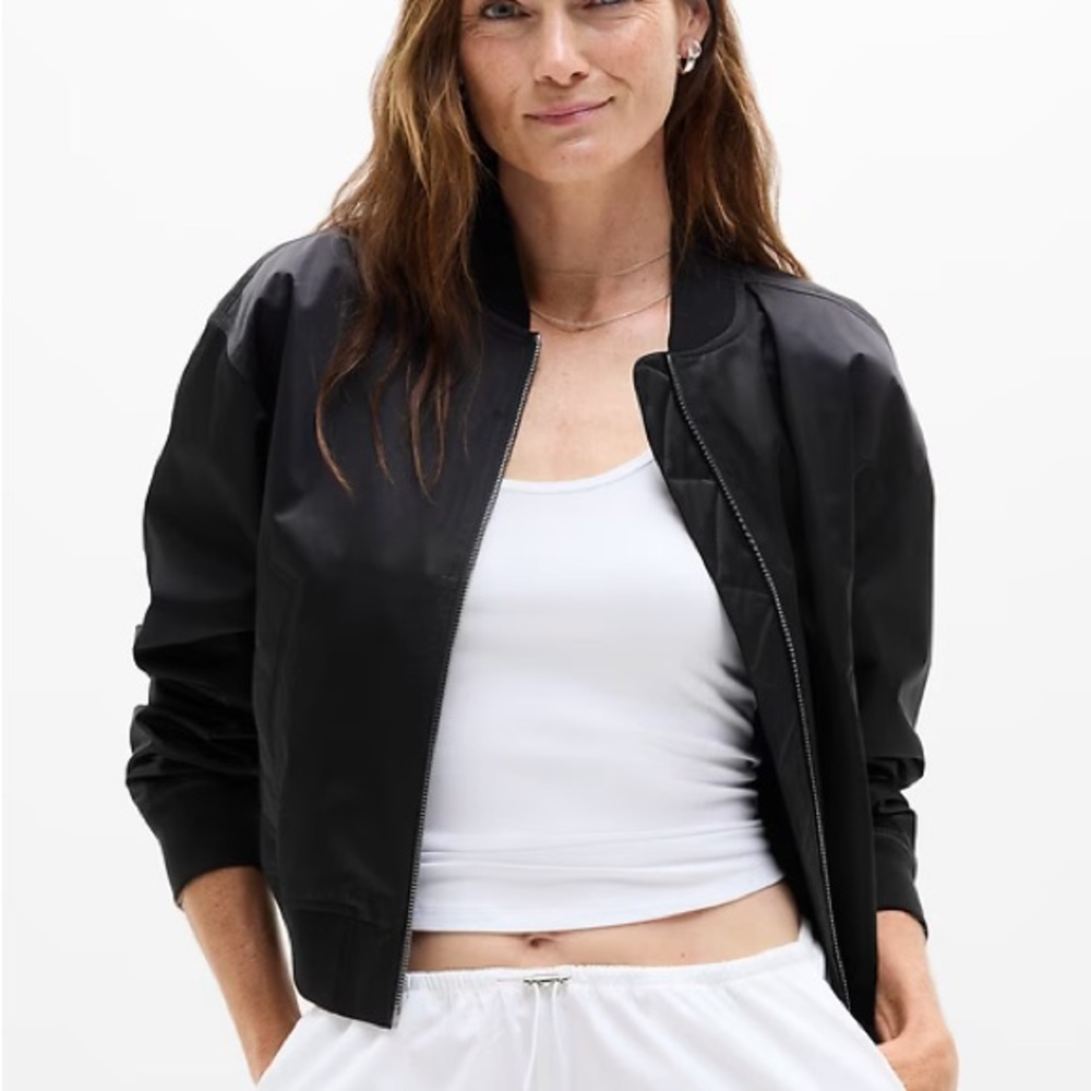 Athleta Black Bomber Jacket